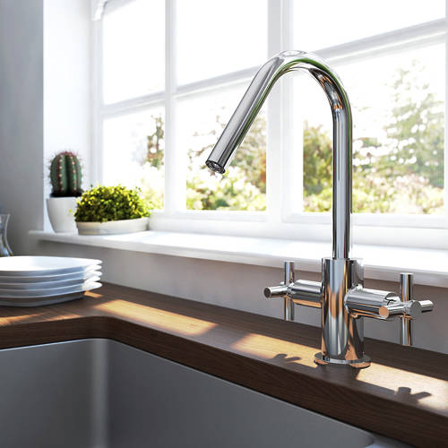 Additional image for Pecan Easy Fit Mixer Kitchen Tap (Chrome).