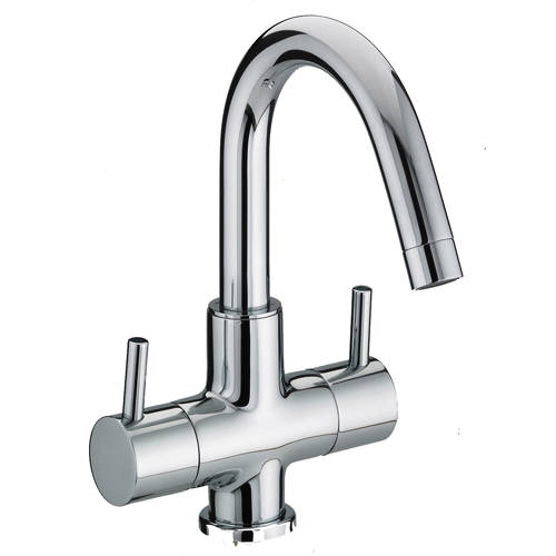 Additional image for Basin Mixer Tap With Lever Handles (Chrome).