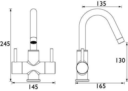 Additional image for Basin Mixer Tap With Lever Handles (Chrome).