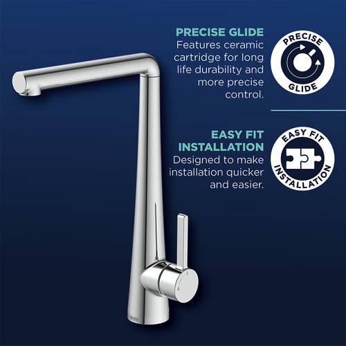 Additional image for Easyfit Mixer Kitchen Tap With Eco Start (Chrome).