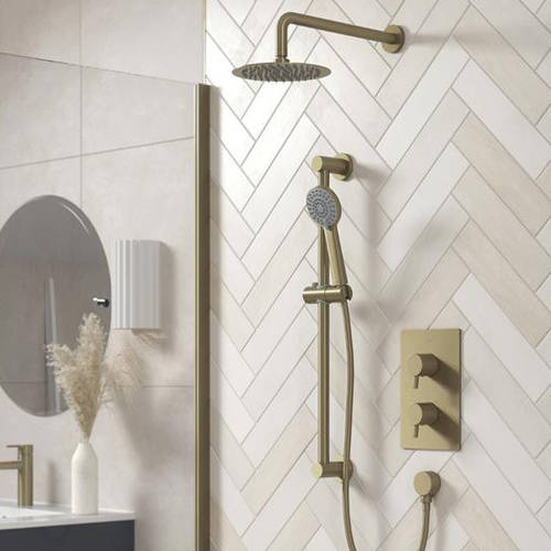 Additional image for Thermostatic Shower Package (Brushed Brass).