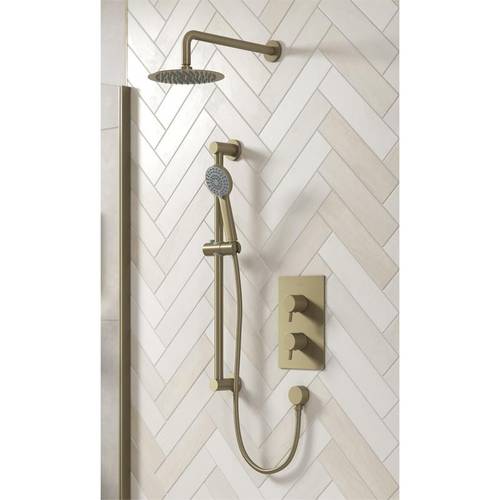 Additional image for Thermostatic Shower Package (Brushed Brass).