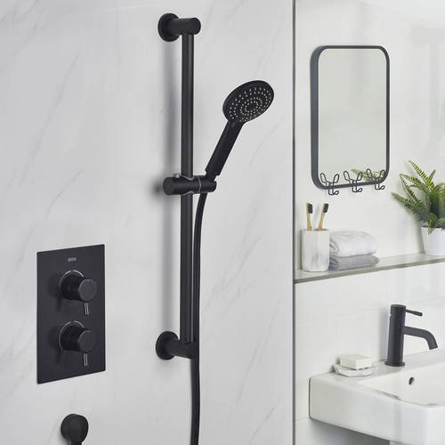 Additional image for Thermostatic Shower Package (Black).