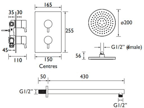 Additional image for Bath & Shower Pack With Round Head & Filler (Chrome).