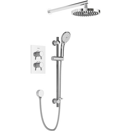 Additional image for Shower Pack With Arm, Round Head & Slide Rail (Chrome).