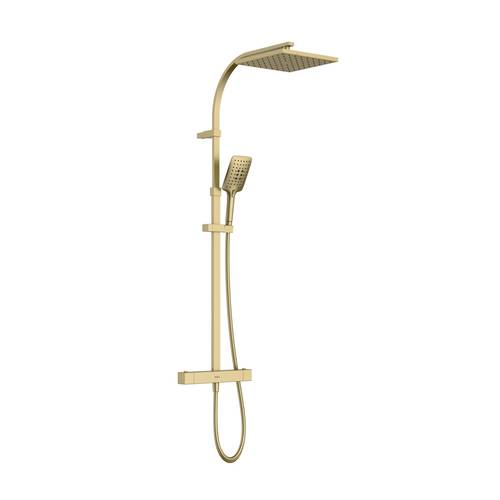 Additional image for Bar Thermostatic Shower Valve & Rigid Riser Kit (Br Brass).