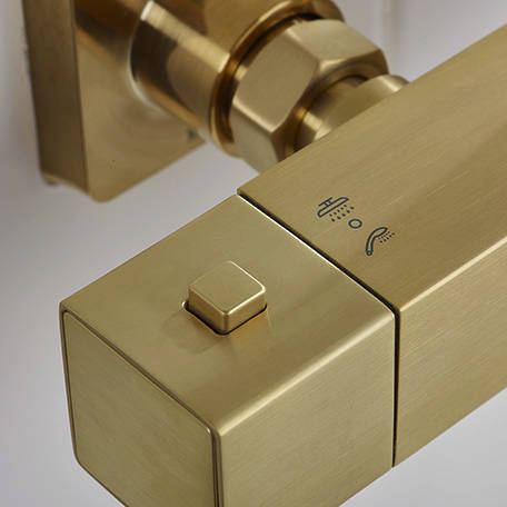 Additional image for Bar Thermostatic Shower Valve & Rigid Riser Kit (Br Brass).
