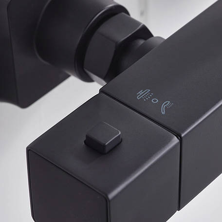 Additional image for Bar Thermostatic Shower Valve & Rigid Riser Kit (Black).