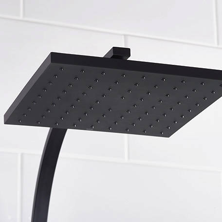 Additional image for Bar Thermostatic Shower Valve & Rigid Riser Kit (Black).
