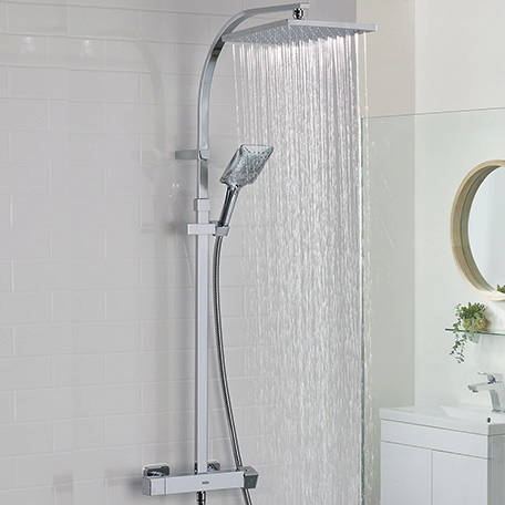 Additional image for Bar Thermostatic Shower Valve & Rigid Riser Kit (Chrome).