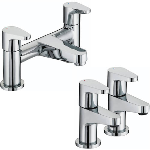 Additional image for Basin & Bath Filler Tap Pack (Pairs, Chrome).