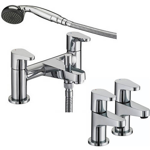 Additional image for Basin & Bath Shower Mixer Tap Pack (Pairs, Chrome).