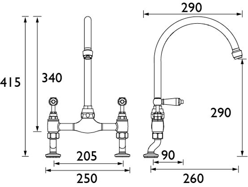 Additional image for Deck Mounted Kitchen Mixer Tap (Chrome).