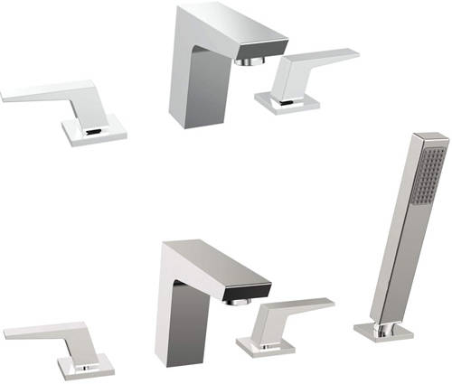 Additional image for 3 Hole Basin & 4 Hole Bath Shower Mixer Tap Pack (Chrome).