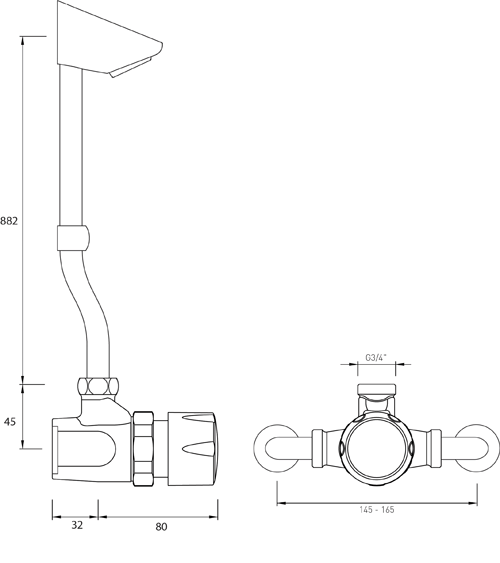 Additional image for Exposed Time Flow Shower With Rigid Riser & Head.