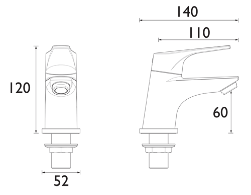 Additional image for Bath Taps (Pair, Chrome).