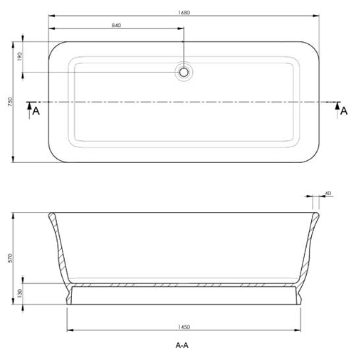 Additional image for Magnus Bath 1680mm (Polished White).