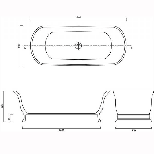 Additional image for Aurelius ColourKast Bath 1740mm (Light Fawn).