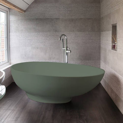 Additional image for Gio ColourKast Bath 1645mm (Khaki Green).
