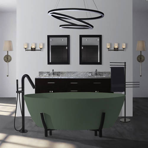 Additional image for Essex ColourKast Bath With Stand 1510mm (Khaki Green).