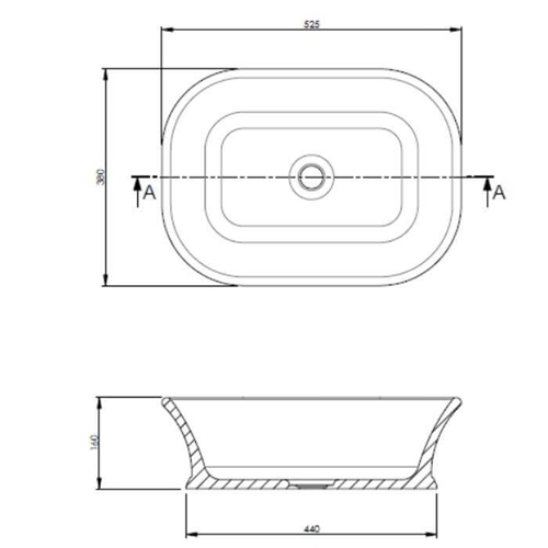 Additional image for Magnus / Senator ColourKast Basin 525mm (Powder Grey).