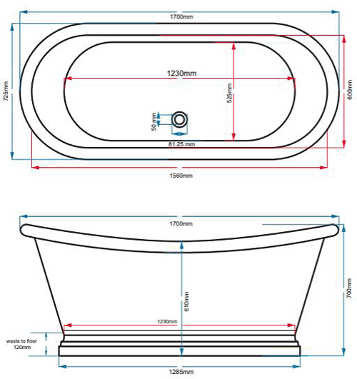 Additional image for Copper Boat Bath 1700mm (Copper Inner/Copper Outer).