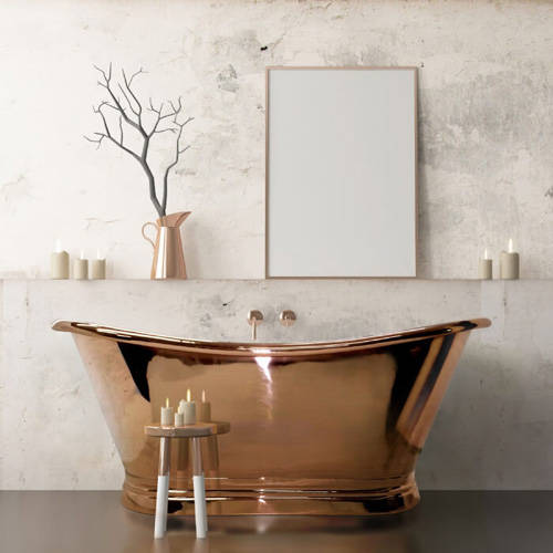 Additional image for Copper Boat Bath 1500mm (Copper Inner/Copper Outer).