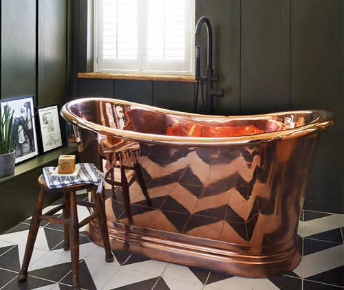 Additional image for Copper Boat Bath 1500mm (Copper Inner/Copper Outer).