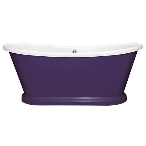 Additional image for Painted Acrylic Boat Bath 1580mm (White & Purple Heart).