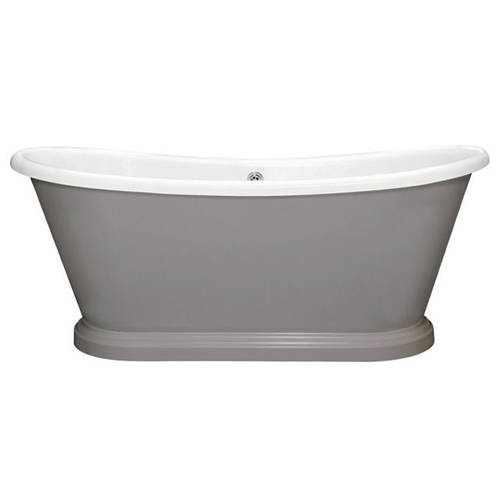 Additional image for Painted Acrylic Boat Bath 1580mm (White & Mole`s Breath).