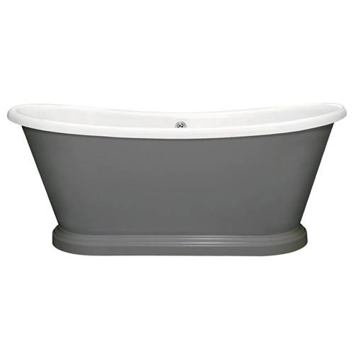 Additional image for Painted Acrylic Boat Bath 1580mm (White & Downpipe).