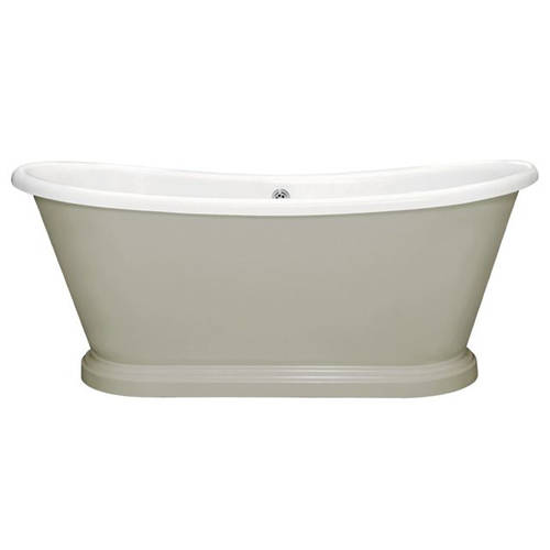 Additional image for Painted Acrylic Boat Bath 1580mm (White & Manor House Grey)