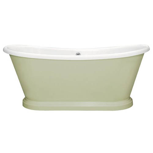 Additional image for Painted Acrylic Boat Bath 1580mm (White & Mizzle).
