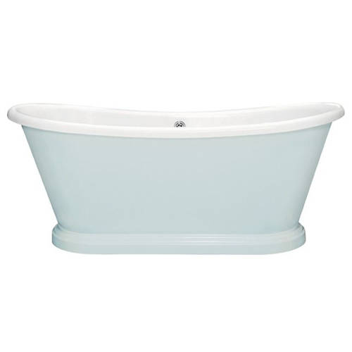 Additional image for Painted Acrylic Boat Bath 1580mm (White & Parma Grey).