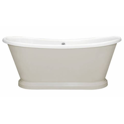 Additional image for Painted Acrylic Boat Bath 1580mm (White & Purbeck Stone).
