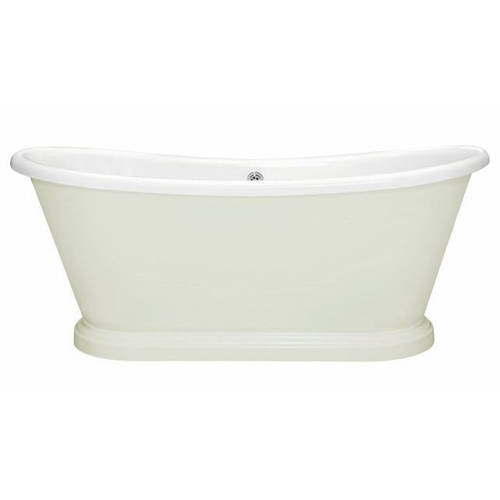 Additional image for Painted Acrylic Boat Bath 1580mm (White & Dimpse).