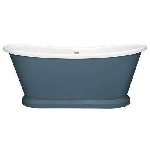 Additional image for Painted Acrylic Boat Bath 1580mm (White & Stiffkey Blue).