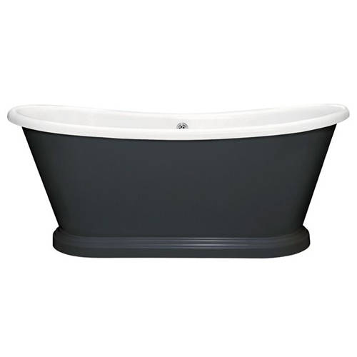 Additional image for Painted Acrylic Boat Bath 1580mm (White & Off Black).