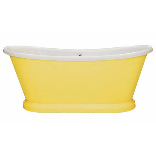 Additional image for Painted Acrylic Boat Bath 1580mm (White & Citron).