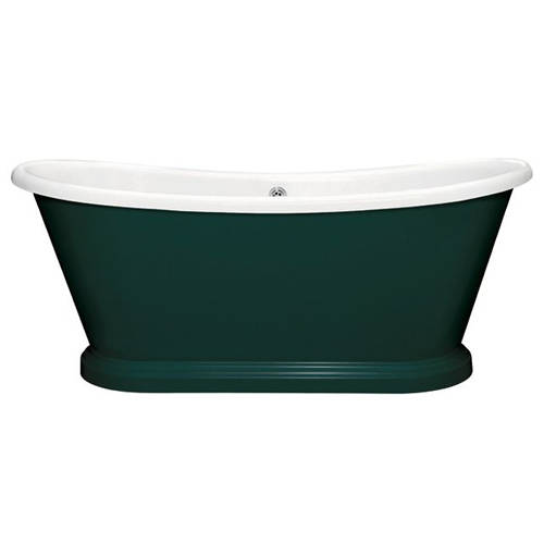 Additional image for Painted Acrylic Boat Bath 1580mm (White & Mid Azure Green).
