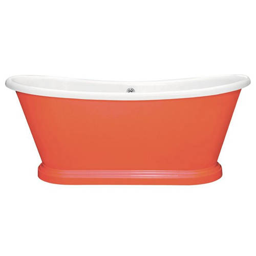 Additional image for Painted Acrylic Boat Bath 1700mm (White & Orange Aurora).
