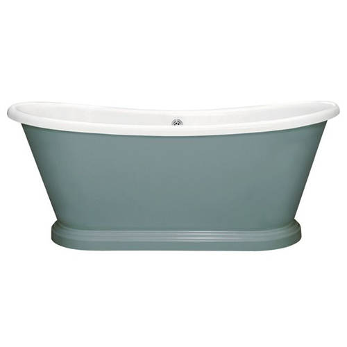 Additional image for Painted Acrylic Boat Bath 1700mm (White & Oval Room Blue).