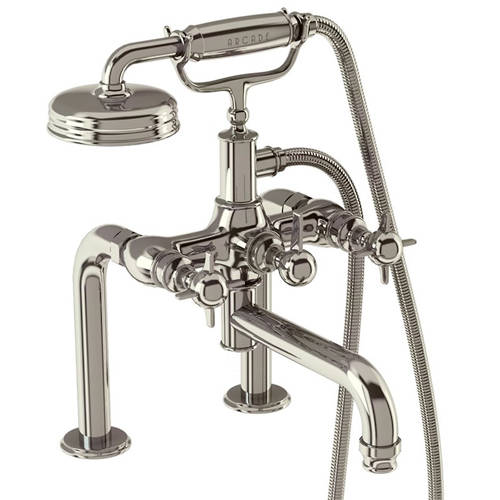 Additional image for Deck Mounted BSM Tap, X-Head Handles (Nickel).