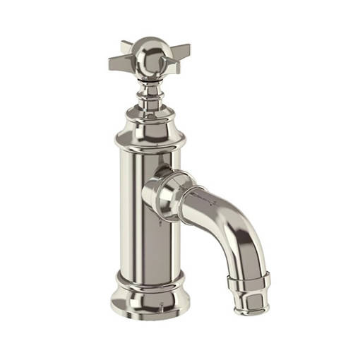 Additional image for Mini Basin Mixer Tap With Crosshead Handle (Nickel).
