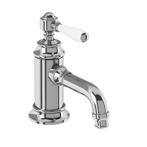 Additional image for Basin Mixer Tap With Lever Handle (Chrome & White).