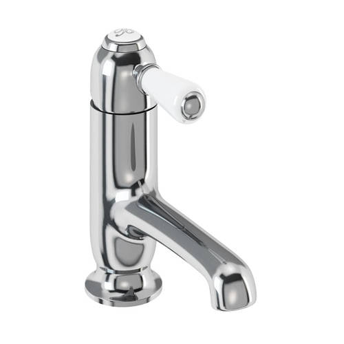 Additional image for Straight Basin Mixer Tap (Chrome & White).