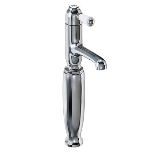 Additional image for Straight Tall Basin Mixer Tap (Chrome & White).