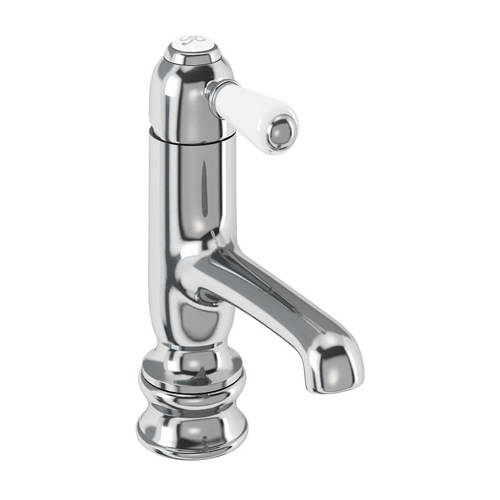 Additional image for Regent Straight Basin Mixer Tap (Chrome & White).