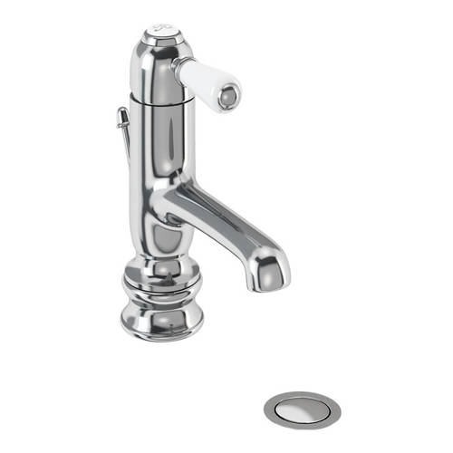 Additional image for Regent Straight Basin Mixer Tap & Waste (Chrome/Wh).