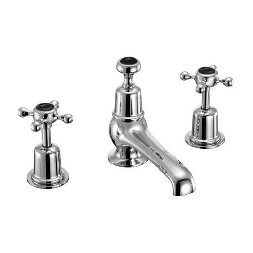 Additional image for 3 Hole Thermostatic Basin Tap (Chrome & Black).